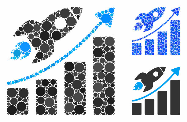 火箭启动图表组成图标圆图片下载