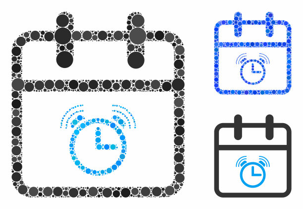 闹钟日马赛克图标圈图片下载