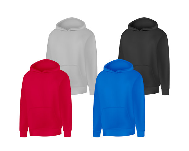 空白不同颜色的男士连帽运动衫图片下载