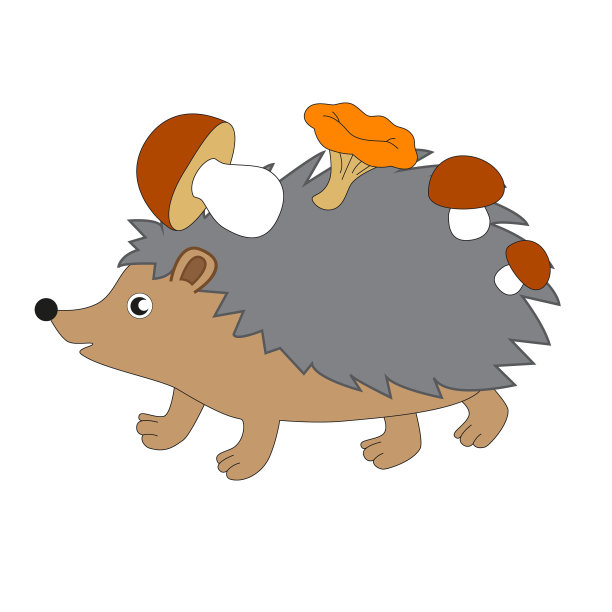 刺猬携带蘑菇图片下载