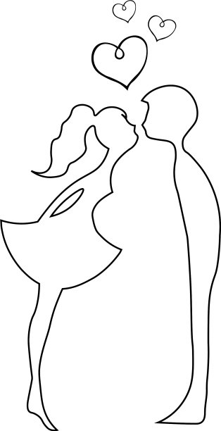 接吻的情侣，年轻的恋人，浪漫的情侣图片下载