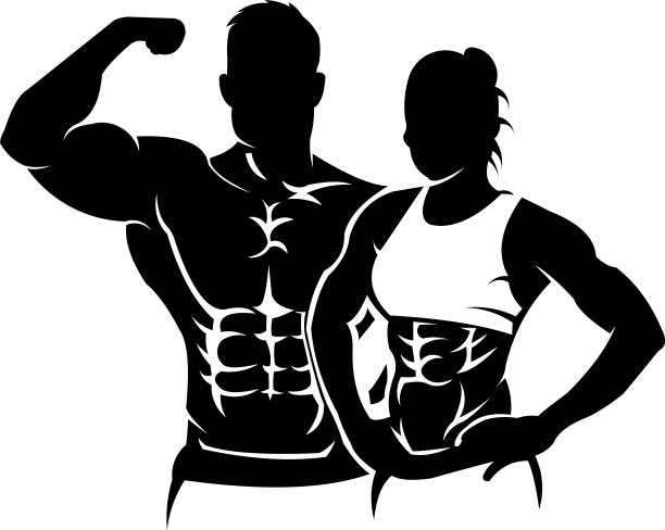 健身运动馆标志健美者图片下载