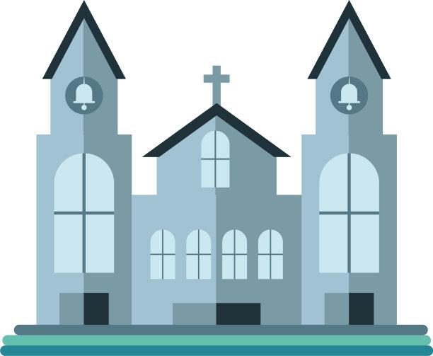 白色背景的天主教教堂图片下载