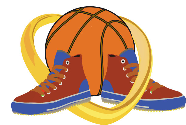 带篮球和爱心的运动鞋图片下载