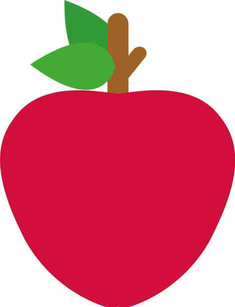 孤立的苹果图标平面设计图片下载