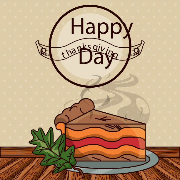 有甜蛋糕的感恩节贺卡图片下载