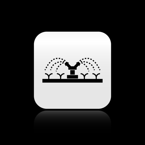 黑色自动喷灌喷头图标图片下载