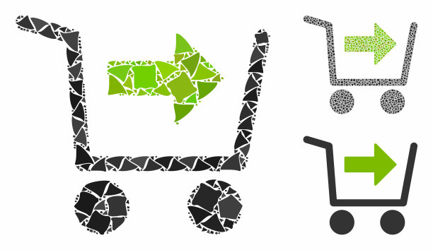 购物车马赛克图标粗糙的元素图片下载