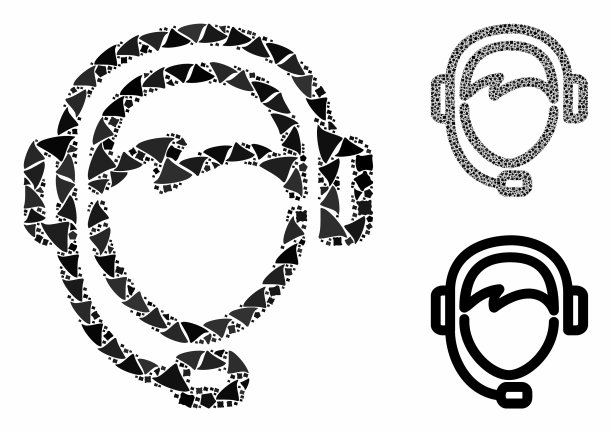 操作员马赛克图标凹凸不平的项目图片下载
