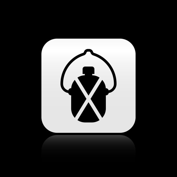 黑色水壶图标孤立在黑色图片下载