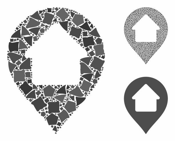 家居标志马赛克图标碎片图片下载