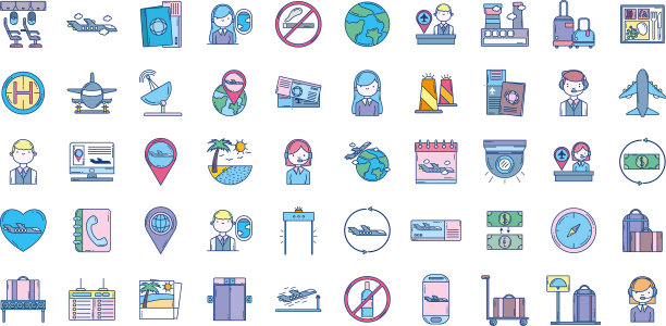 旅游航空运输机场图标图片下载