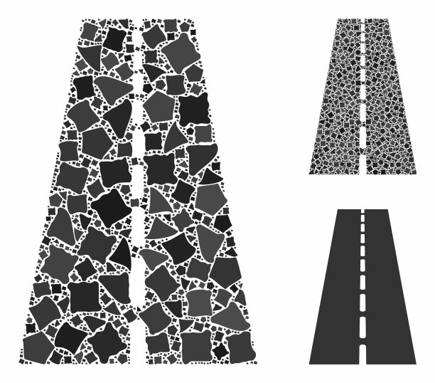 直线路组成图标褴褛的元素图片下载
