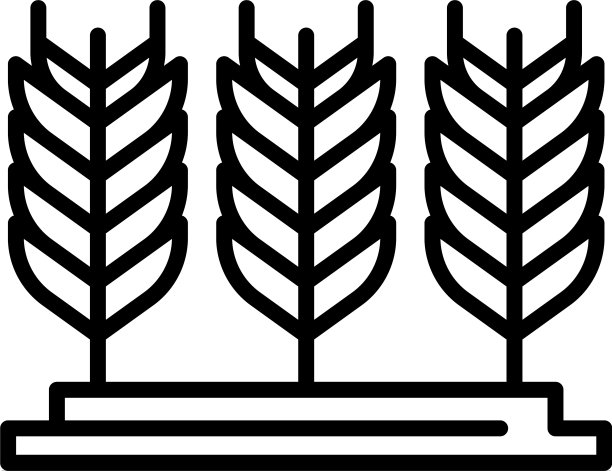 农场小麦种植园图标轮廓风格图片下载