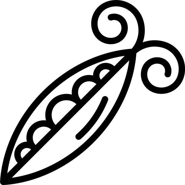 蔬菜豌豆图标轮廓风格图片下载