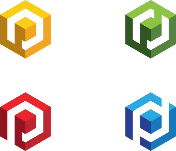 P logo六边形图标图片下载