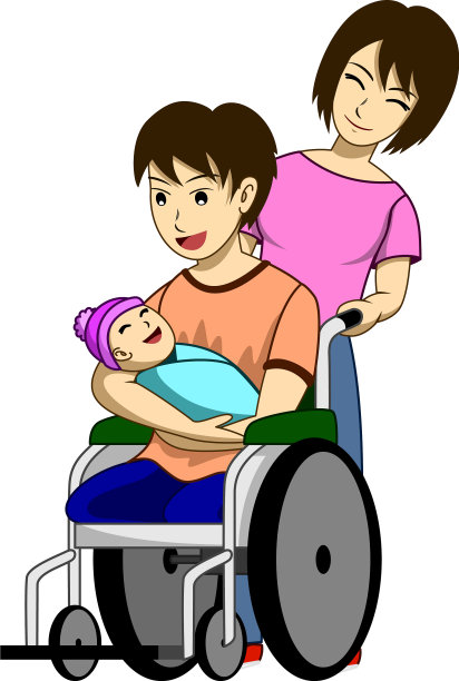 残疾人家庭白人bg图片下载
