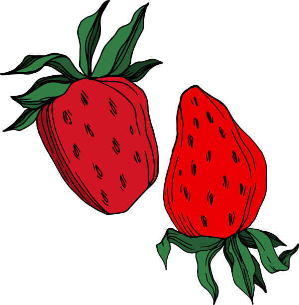 草莓新鲜浆果健康食品黑图片下载