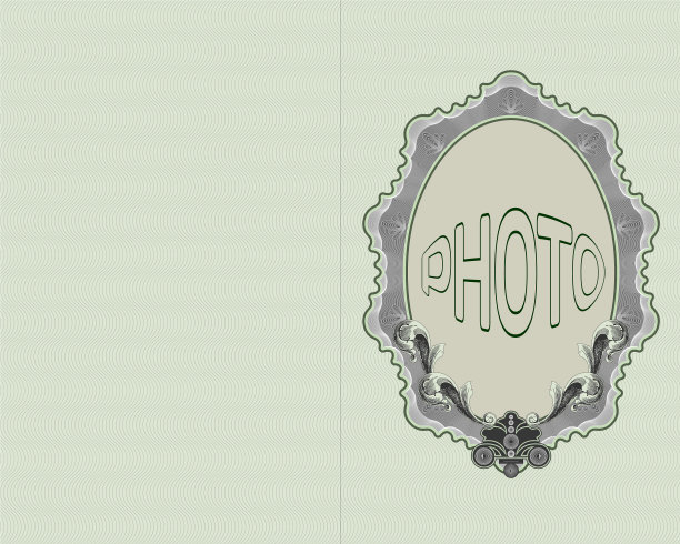 椭圆形相框与波浪形断头台图案图片下载