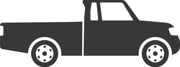 皮卡黑色图标交付和汽车标志图片下载