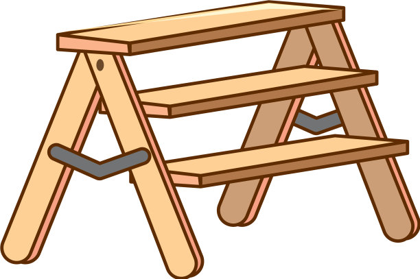 白色背景上的木制台阶图片下载