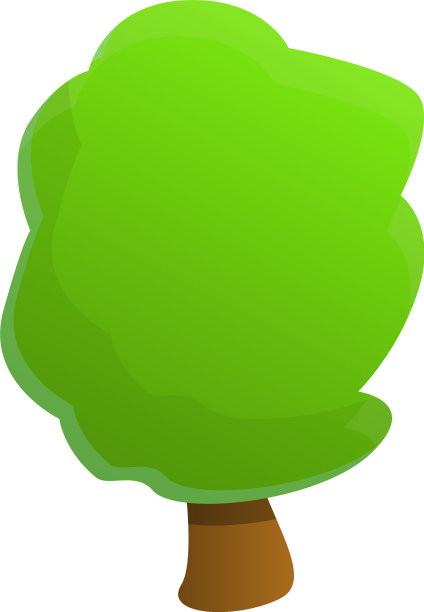 花园树图标卡通风格图片下载