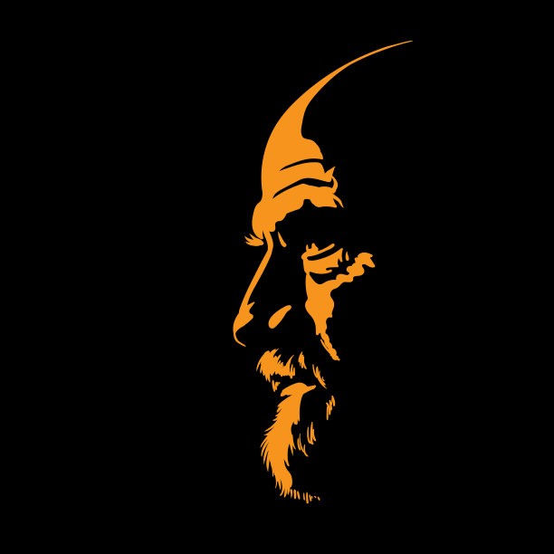 背光下的男人肖像剪影图片下载