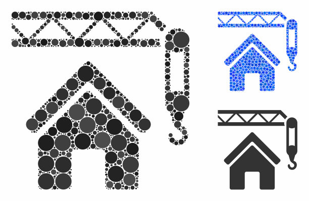 家居建筑构图圆点图标图片下载