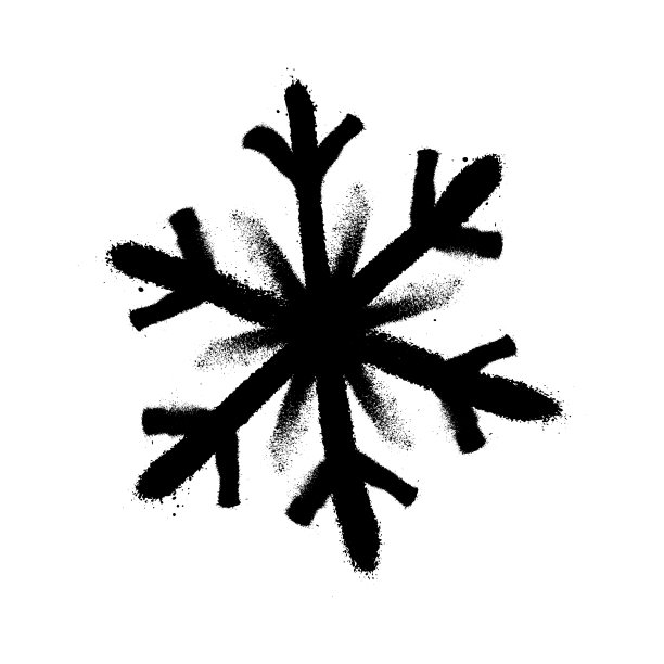 用黑色喷雾喷洒雪花图片下载