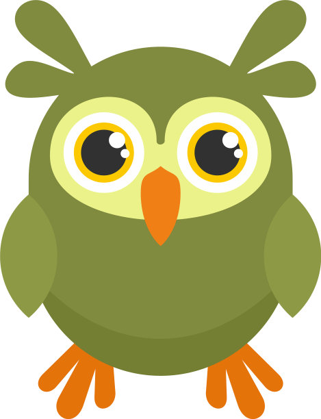 野生猫头鹰图标平面风格图片下载