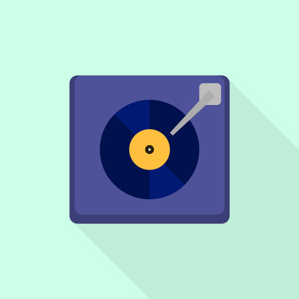 黑胶唱片图标平面风格图片下载