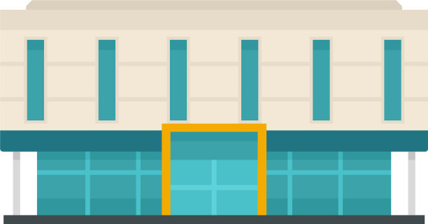 办公商业商场图标扁平化风格图片下载