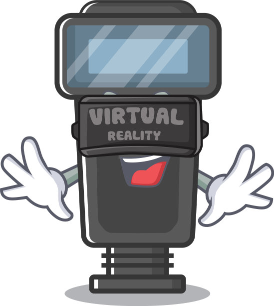 虚拟现实相机闪光灯装在卡通袋子里图片下载