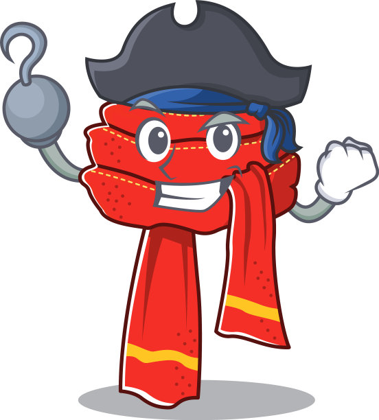 海盗围巾放置在卡通橱柜图片下载