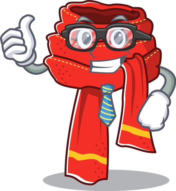 商人围巾吉祥物孤立在卡通图片下载