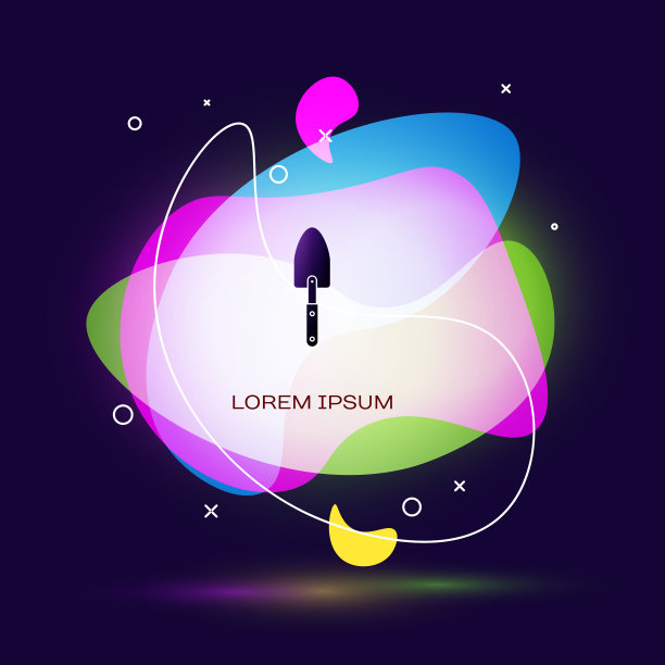 黑色花园泥铲，铁锹或铁铲图标孤立图片下载