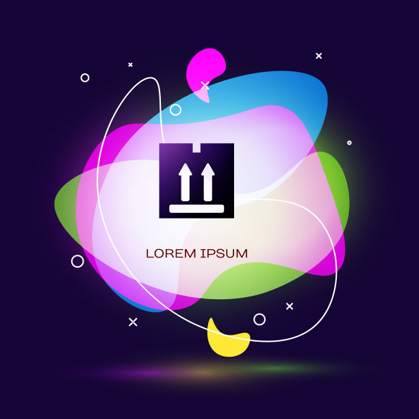 黑色的纸板箱上有交通标志图标图片下载