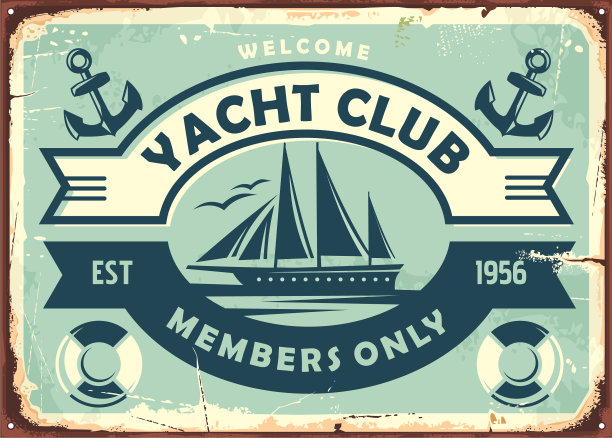 游艇俱乐部标志设计与帆船图片下载