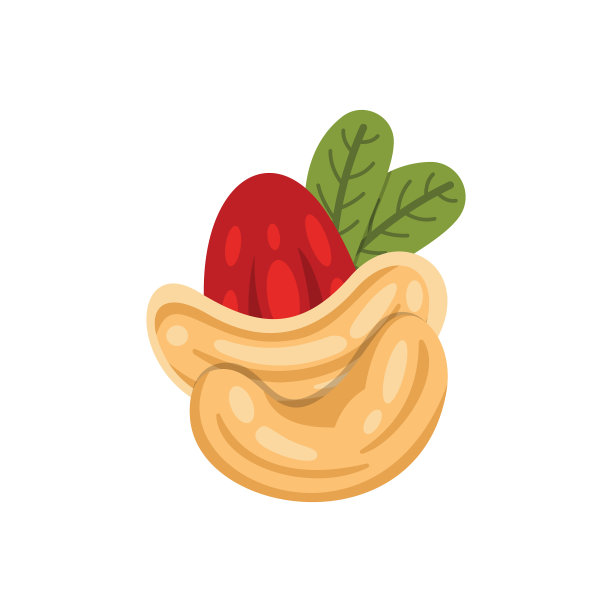 卡通风格的坚果食品中的腰果图标图片下载