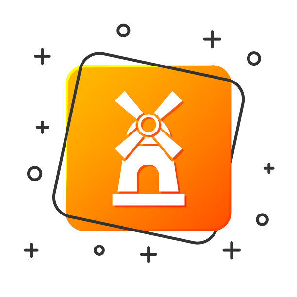 白色风车图标孤立在白色背景图片下载