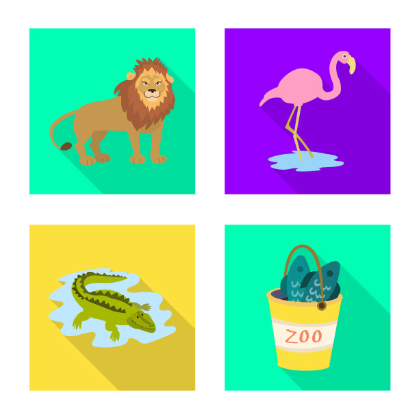 隔离对象safari和动物符号集图片下载