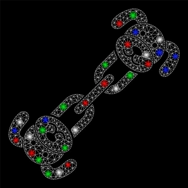 明亮的网格2d小狗链与亮点图片下载