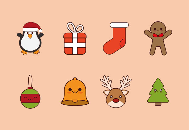 捆绑圣诞与图标集图片下载