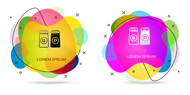 颜色盐和胡椒图标孤立在白色图片下载
