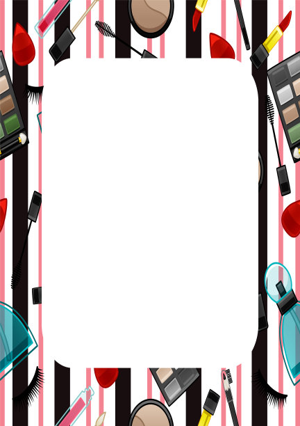 框架与美容产品内衬白色背景图片下载