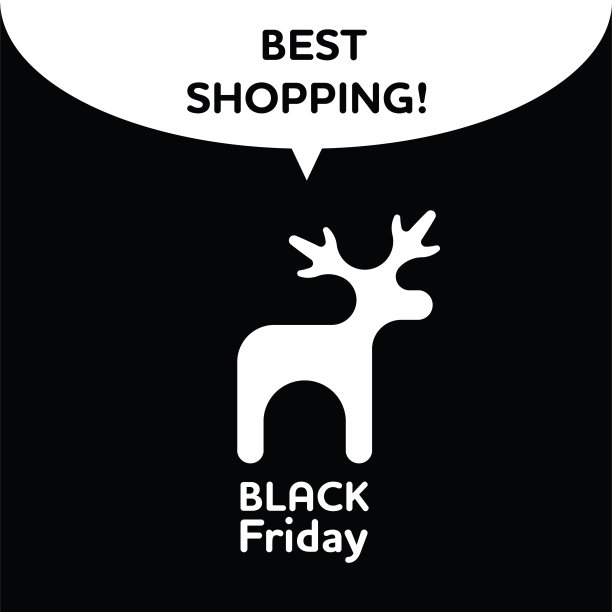 冬季黑色星期五的促销标语和麋鹿图片下载