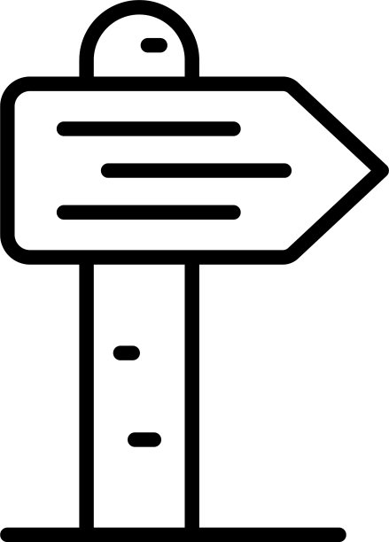 路线支柱图标轮廓风格图片下载