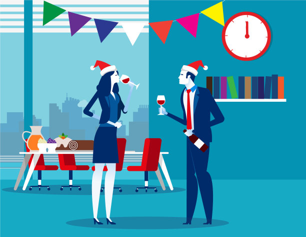 商业人士庆祝圣诞节和图片下载