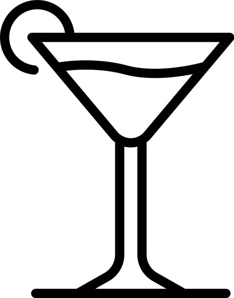 鸡尾酒杯图标轮廓风格图片下载