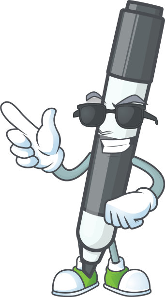 超级酷的黑色白板标记画图片下载